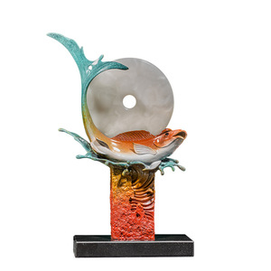 Ornement en cuivre en forme de poisson et de lune, forme irrégulière, Feng Shui, décoration de salon, cadeau de déménagement - Product Image 5