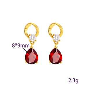 9 Pendientes colgantes vintage de piedras preciosas naturales de corte pera, coloridos, de 8*9 mm, en plata de ley 925 chapada en oro, joyería cepillada. - Product Image 6