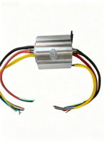Anneau collecteur rotatif industriel conducteur traversant, alésage intérieur 38 mm, 18 canaux 15 A, 360° °   Connecteur Électrique Rotatif