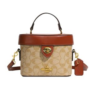 Bolso de Mano de Alta Gama para Mujer, Estilo Vintage Francés, Forma de Caja, con Patrones Geométricos, Cierre de Botón Resistente, <span class=keywords><strong>el</strong></span> Último Accesorio de Moda - Product Image 2