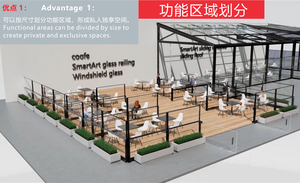 2025 New Designed Retractable 1.8m High Wind-stop Commercial Glass Balustrade <strong>Railing</strong> with <strong>Planter</strong> Box - Product Image 2