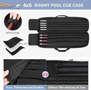 Nouvelle Étui de Queue de Billard Durable 4x5, Étui de Transport pour Queue de Billard, Contient 4 Embouts et 5 Manches, Sac de Queue de Billard Doux - Product Image 2