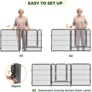 Harga pabrik langsung lipat Playpen hewan peliharaan latihan tahan lama 6 panel pagar logam Playpen anjing untuk anjing kecil sedang besar - Product Image 6