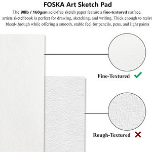 Bloc de Dibujo Foska de 60 Páginas/30 Hojas con Espiral, Páginas Suaves para Dibujar, Pintar y Hacer Bocetos con Materiales Mixtos - Product Image 3