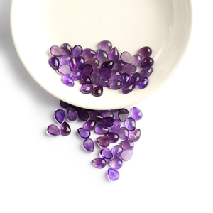 Natürlicher <span class=keywords><strong>Amethyst</strong></span> Birnen förmiger Edelstein Bulk Benutzer definierte Größe Current Cut Natürlicher loser Stein Edelstein Lieferant Cabochon Edelstein - Product Image 4