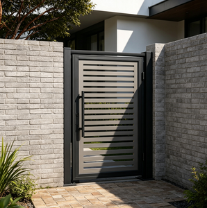 Portail de jardin moderne minimaliste en aluminium thermolaqué, portail coulissant électrique pour entrée principale de villa - Product Image 3