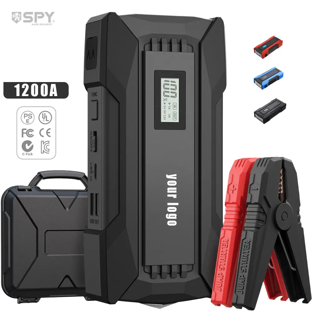 SPY 1200A 12v Car Jump Starter Multifunctional Emergency Vehicle Starting Power Supply with 1000A Peak Current
