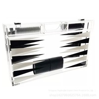 Jeu de backgammon et d'échecs en acrylique de haute qualité, jouet éducatif avec surface polie et design imprimé UV, vente chaude