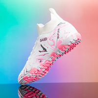 Vente en gros usine Chaussures de football unisexe de haute qualité, dernières chaussures à crampons d'intérieur, design à crampons brisés, tige en PU, Automne/Hiver US