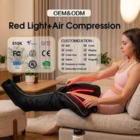 Bottes de massage à compression d'air à lumière rouge 660 nm pour la récupération, la circulation, le drainage lymphatique, le massage des mollets et la relaxation musculaire CE FCC