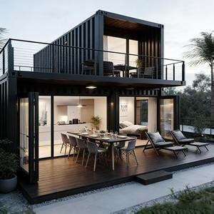 Maison mobile préfabriquée de luxe à 2 étages, maison modulaire moderne en conteneur pour habitation et bureau, structure en acier personnalisable, villa de villégiature - Product Image 2
