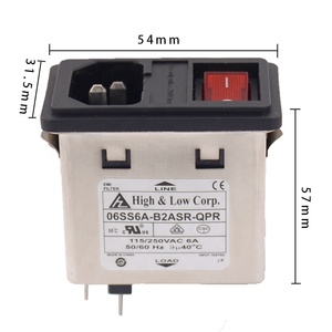 Điện Nhập Mô-đun IEC 320 C14 Ổ Cắm + Cầu Chì + Chủ + ROCKER Chuyển Đổi Snap-In Phiên Bản Của Bộ Lọc EMI trong Kích Thước Nhỏ - Product Image 2