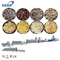 300kg Kelloggs Breakfat Extrudeuse de céréales Snack Ligne de production complète de flocons de maïs pour la fabrication à haut volume