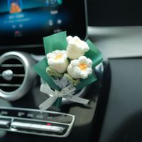 Buket bunga matahari rajut buatan tangan, dekorasi Interior penyegar udara mobil klip ventilasi hadiah mobil baru