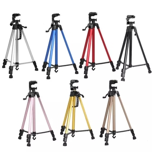 Trépied d'appareil photo pour téléphone 4.6 pieds 140 cm Support d'appareil photo flexible Anneau lumineux en aluminium 3366 Trépied pour Live <span class=keywords><strong>Strea</strong></span> - Product Image 6