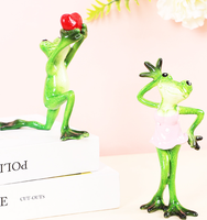 Figurine en résine de grenouille originale pour demande en mariage - Décoration artistique pour la Saint-Valentin et déclaration de mariage - Décoration tendance