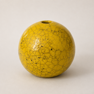 Vase en céramique jaune peint à la main, écologique, avec glaçure brillante, cuit à haute température, décoration de table moderne pour mariage - Product Image 5