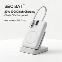 Batterie externe 10000mAh 20W PD à charge rapide, logo personnalisé, vente en gros, chargeur portable pour cadeaux promotionnels, commande en gros, OEM