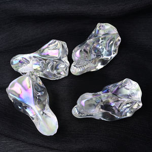 Crânes de dinosaures Aura de haute qualité en gros, 5,7 cm, en cristal poli sculpté, pour la tendance mode, la décoration intérieure unique et les fêtes - Product Image 2