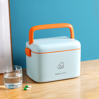 Nouvelle conception de trousse à pharmacie domestique, grande capacité, en plastique, portable, boîte de rangement pour médicaments et appareils