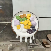 Sculpture d'art personnalisée en plastique renforcé de fibre de verre, modèle de dessert simulé en fibre de verre, pièce de présentation