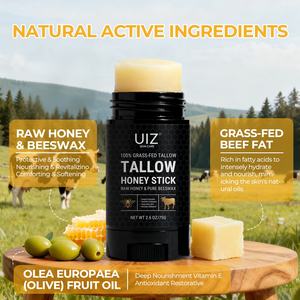 Hautpflege Grasgefütterter Rindertalg und Honig Balsam-Stick Feuchtigkeitsspendend für Trockene Haut Unparfümierter Rindertalg-Balsam-Stick - Product Image 3