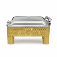 9,0L Rechteckiger Hydraulischer Chafing Dish aus Edelstahl mit Gerilltem Rolltop – Buffet-Speisenwärmer für Hotel- und Restaurant-Hauptgerichte