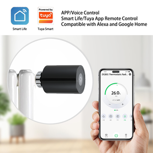 Vanne thermostatique de <span class=keywords><strong>radiateur</strong></span> <span class=keywords><strong>programmable</strong></span> <span class=keywords><strong>à</strong></span> écran tactile LCD intelligent Tuya Zigbee pour pièces de chauffage au sol - Product Image 1