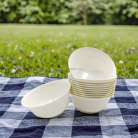 Bol en plastique jetable épaissi 8oz isolé récipient à soupe chaude Blanc 10000pcs