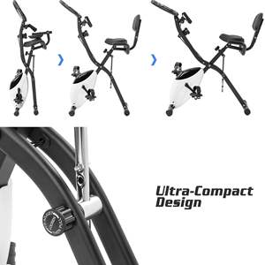 Vélo d'appartement Db X-Bike à résistance réglable sur 16 niveaux avec brassards pliables pour usage domestique - Product Image 2
