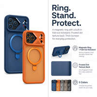 Coque de téléphone antichoc de luxe en TPU+PC électroplaqué avec anneau magnétique et protection antidérapante pour iPhone 15 Pro Max