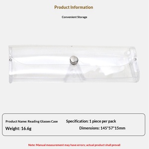 Étui à lunettes en plastique transparent, boîte de rangement rigide transparente pour lunettes, étui portable anti-pression pour lunettes - Product Image 5