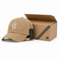 Casquette de baseball vintage 6 panneaux en coton délavé kaki avec logo personnalisé et broderie blé pour hommes et femmes, vente en gros OEM ODM