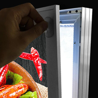 Cadre lumineux LED magnétique rectangulaire A4-A0 à haute luminosité pour menu suspendu, avec rétroéclairage fin