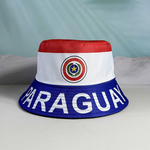 Gorra de Pescador Personalizada para Aficionados al Deporte Mundial, Souvenir de la Copa de Fútbol de Sudamérica, Bandera de Paraguay, Gorro de Fútbol para Fanáticos del Club - Product Image 1