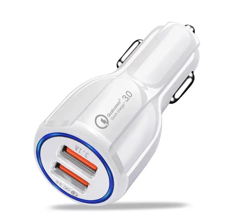 Universal Dual USB Mobile Phone Car Chargers Dual QC 3.0 Car Charger For iPhone Samsung