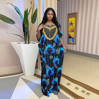 Nouvelle Robe Boubou Ample et Respirante 2026, Élégante, Style Ethnique, Abaya, Imprimé Africain, Broderie Dorée, en Coton, pour Femme, Grande Taille, Idéale pour les Festivals