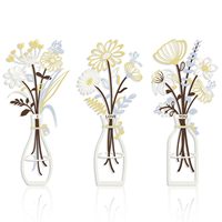 Décoration Murale en Métal : Vase Sculpté au Laser, Fleurs, Art Mural, Décoration Intérieure