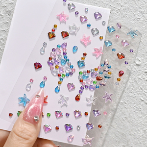 1 autocollant 3D effet aurore, diamant, cristal, <span class=keywords><strong>étoile</strong></span>, perle, strass pour visage, yeux, corps, maquillage de festival, tatouages temporaires DIY - Product Image 3