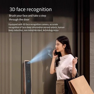 Serrure de porte intelligente WiFi Carte de code numérique en aluminium Reconnaissance faciale d'empreintes digitales Application compatible bois Clé électronique en alliage d'aluminium - Product Image 5