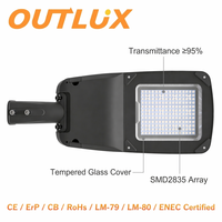 Éclairage extérieur IP66 étanche en aluminium intelligent à haut lumen moderne 50w 80w 100w 150w 200w 250w Lampe de rue LED