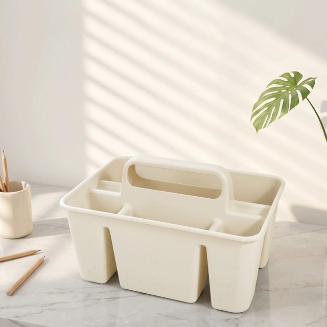 Stackable Plastic Organizer Caddy 4-Compartment Eco-Friendly Portable Openable Toolbox Capacity Bathroom Office Crafts