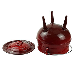 Casserole <span class=keywords><strong>en</strong></span> <span class=keywords><strong>fonte</strong></span> de couleur émaillée Potjie à trois pattes inspirée de l'Amérique du Sud pour le camping et la cuisine - Product Image 5