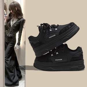 2026 Autumn Winter Men's Breathable Shoes Thick Sole Elevator Lace-up Low Top Versatile Sports Casual <b>Sneakers</b> - Product Image 2