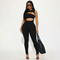 Nouvelle Combinaison Décontractée Sexy Moulante Évidée Sans Manches pour Femme – Idéale Automne, Printemps, Été