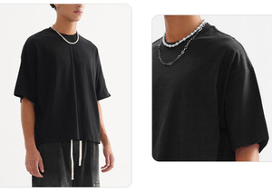 HEYT018 T-shirt Streetwear in Cotone 100% 300gsm, Vestibilità Ampia con Spalle Cadenti, <span class=keywords><strong>Logo</strong></span> Ricamato, MOQ 1pz - Product Image 6