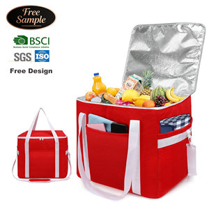 Sac isotherme personnalisé avec logo, sacs d'épicerie isothermes pour la livraison de nourriture, sacs isothermes pliables, sacs de courses réutilisables avec fond rigide - Product Image 1