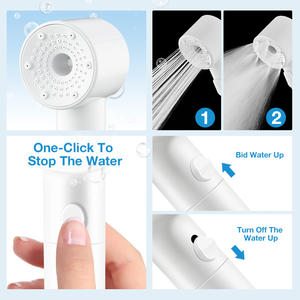 Aerosol de ducha de 3 funciones, mini cabezal de ducha de mano de viaje Blanco con funciones de encendido/apagado - Product Image 6