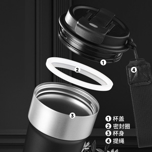Stainless Steel Tumbler 304 Coffee Cup With Lid Travel Portable For Car Use - Product Image 4