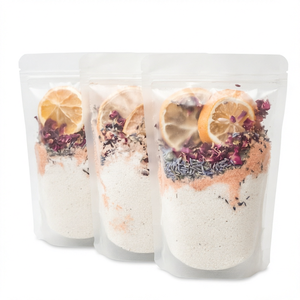Sal de Baño del Himalaya con Aroma a Melocotón, Exfoliante Corporal, Mezcla de Cristales para Baño que Ilumina la Piel, 250g, Marca Privada - Product Image 1